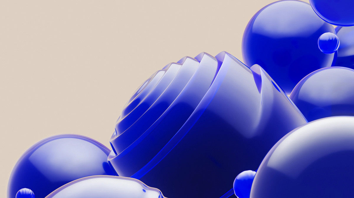 3d generated blue balls