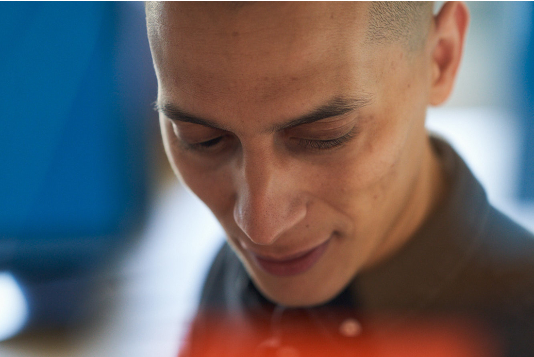 Professional focused on their work